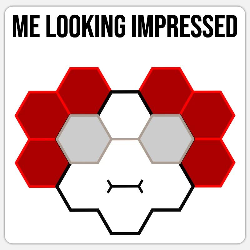 Me looking impressed - Sticker size S (10 x 10 cm) - white matte