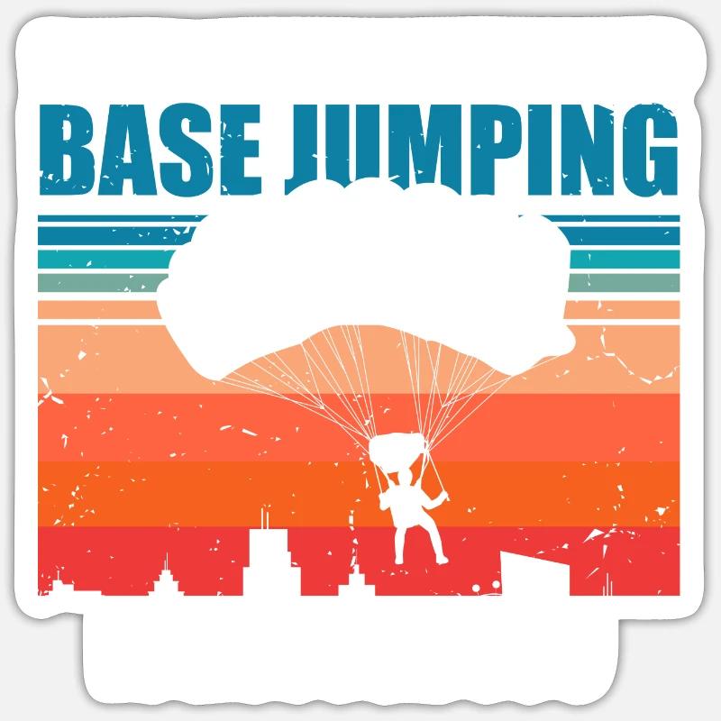 Base Jumping - Sticker size S (10 x 10 cm) - white matte