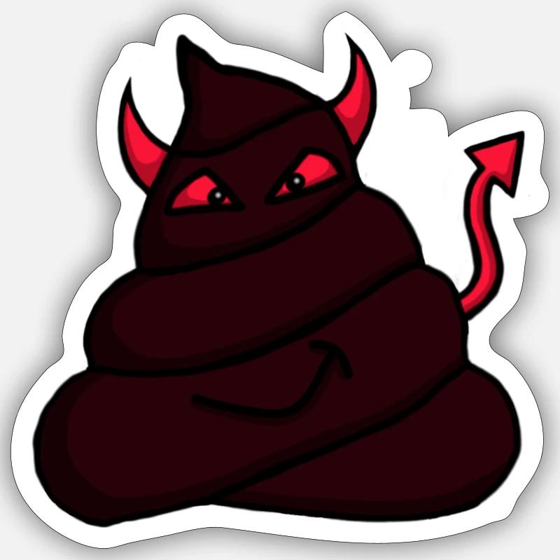 Devil-Heap-Red - Sticker size S (10 x 10 cm) - white matte