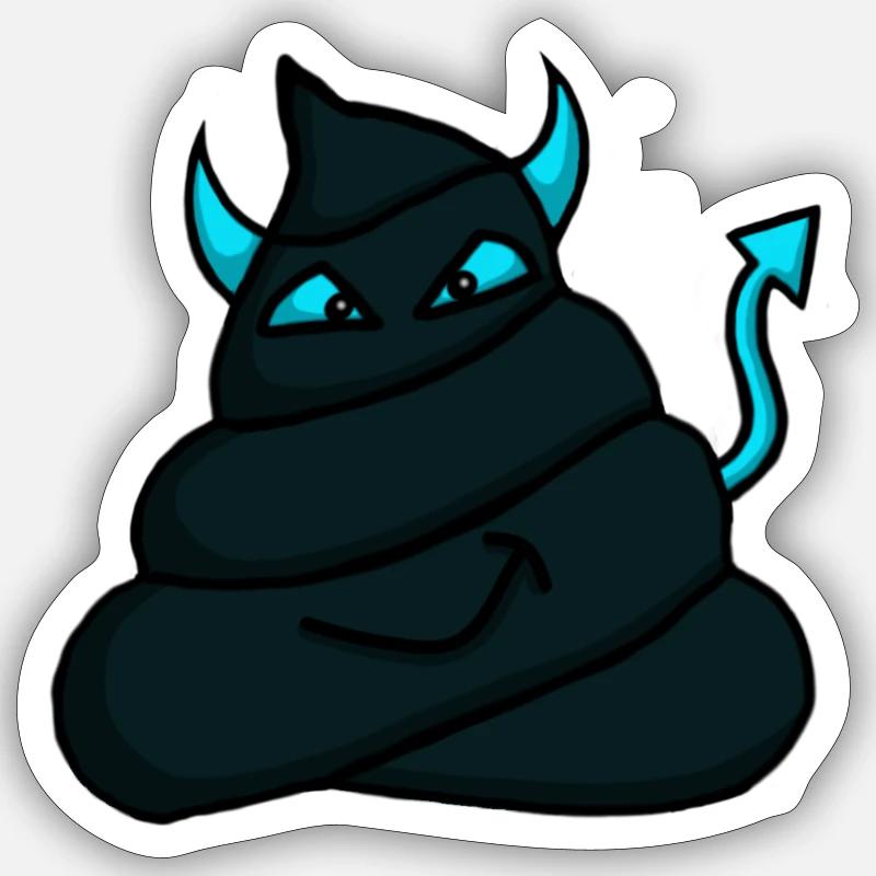 Devil-Heap-blue Sticker size S (10 x 10 cm)