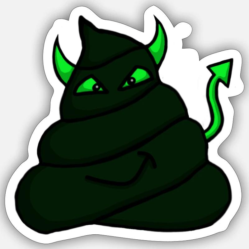 Diable-Tas-Vert - Sticker taille S (10 x 10 cm) - blanc mat
