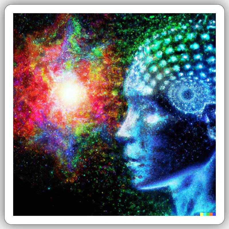 Künstliche Intelligenz - Sticker Größe S (10 x 10 cm) - Mattweiß