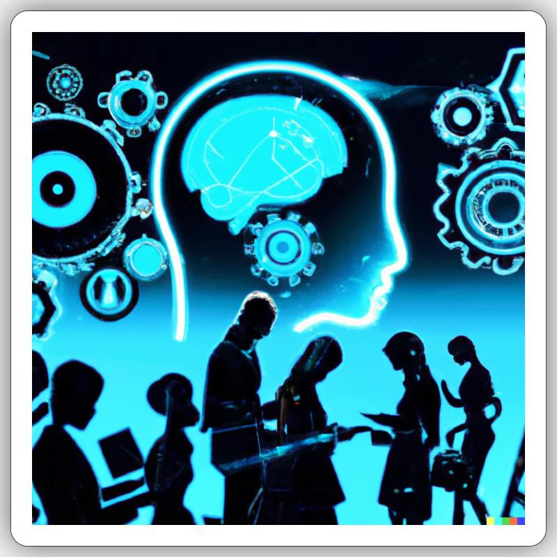 Künstliche Intelligenz - Sticker Größe S (10 x 10 cm) - Mattweiß