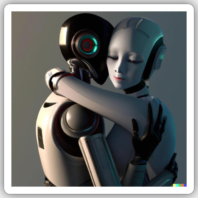 Intelligence artificielle - Sticker taille S (10 x 10 cm) - blanc mat