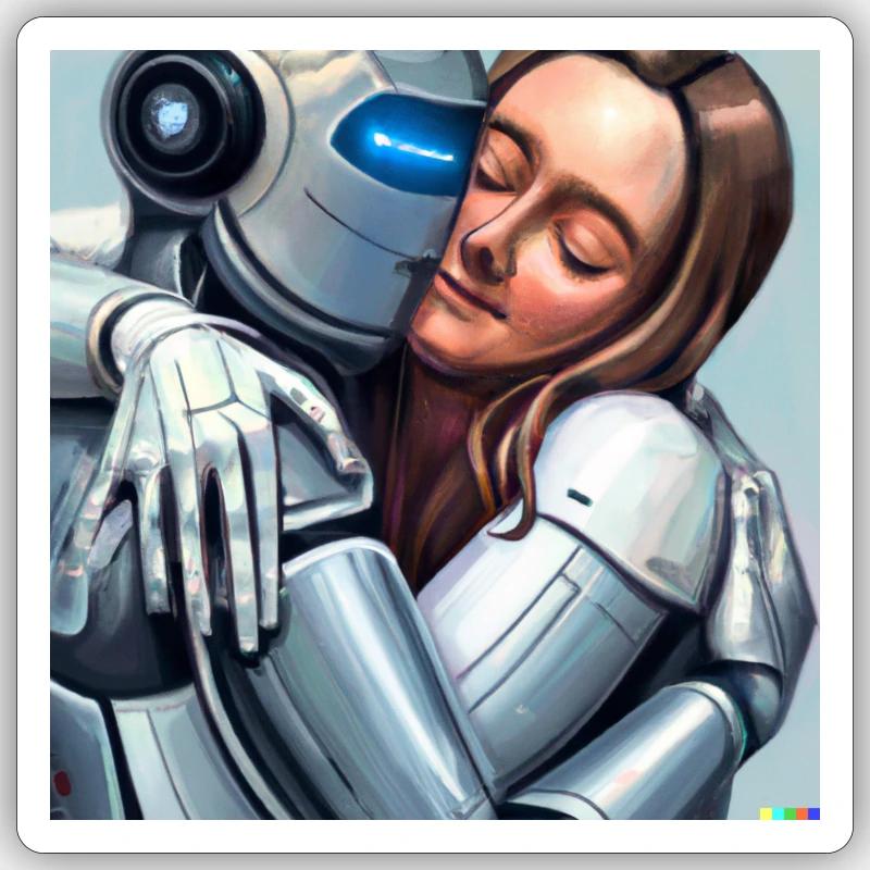 Künstliche Intelligenz - Sticker Größe S (10 x 10 cm) - Mattweiß