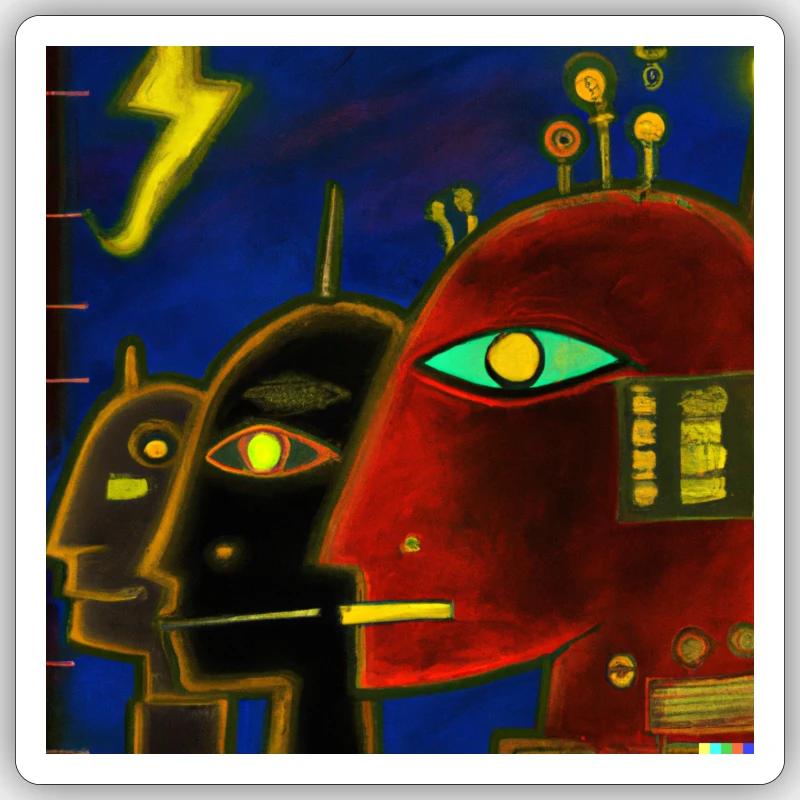 Künstliche Intelligenz - Sticker Größe S (10 x 10 cm) - Mattweiß