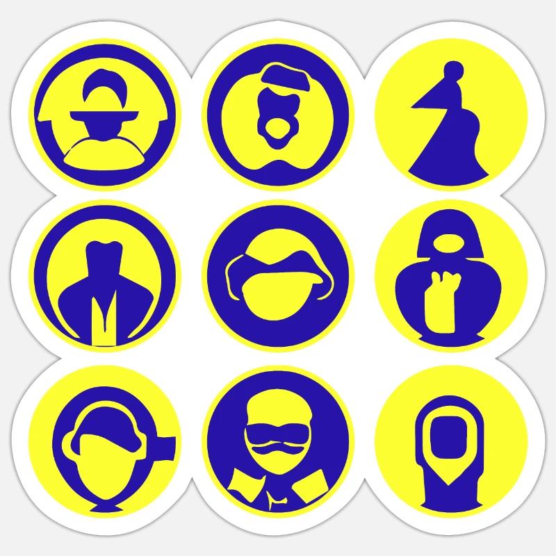 Abstract Faces / Figures, Vector Art, Head Sticker size S (10 x 10 cm)