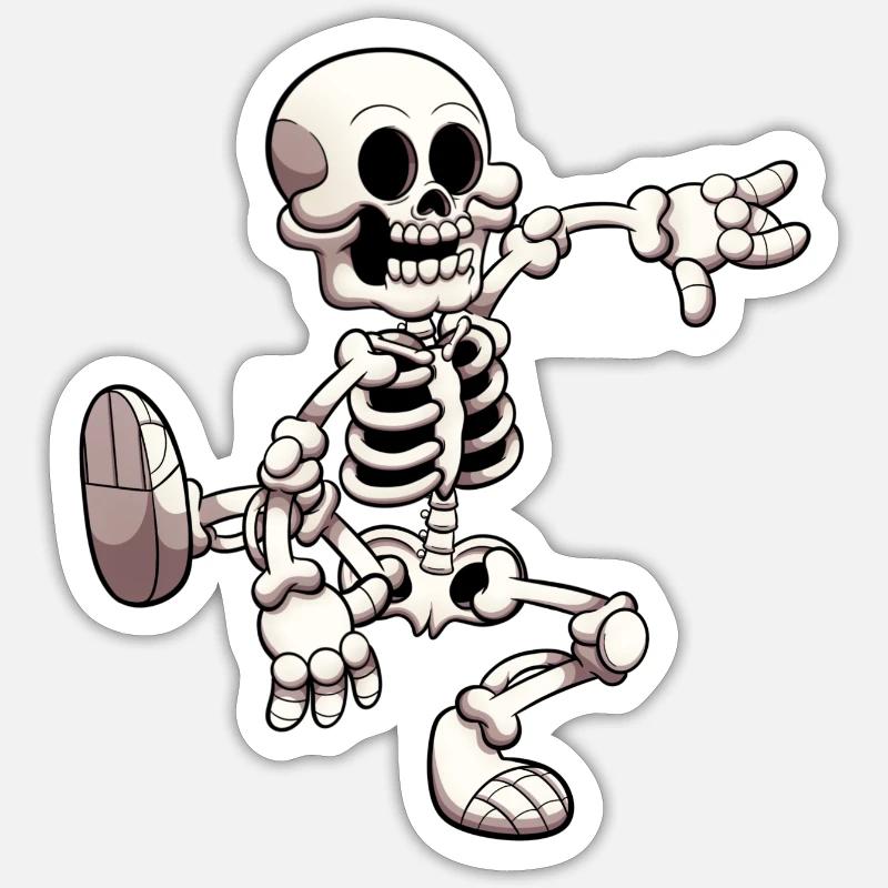 Dancing Skeleton - Sticker size S (10 x 10 cm) - white matte