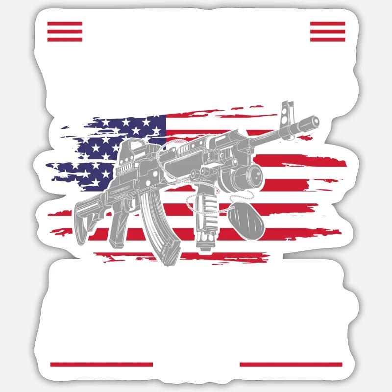 Arme à feu - Sticker taille S (10 x 10 cm) - blanc mat