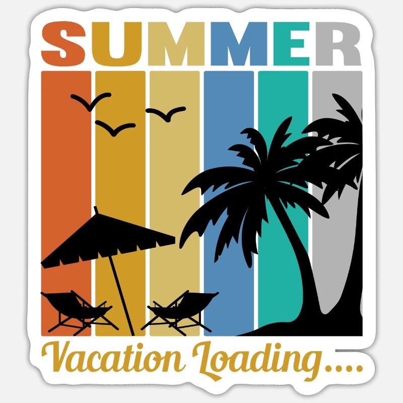 Summer Vacation Loading... - Sticker Größe S (10 x 10 cm) - Mattweiß