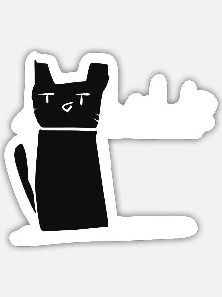 Katze verwirrt süß tier - Sticker Größe S (10 x 10 cm) - Mattweiß