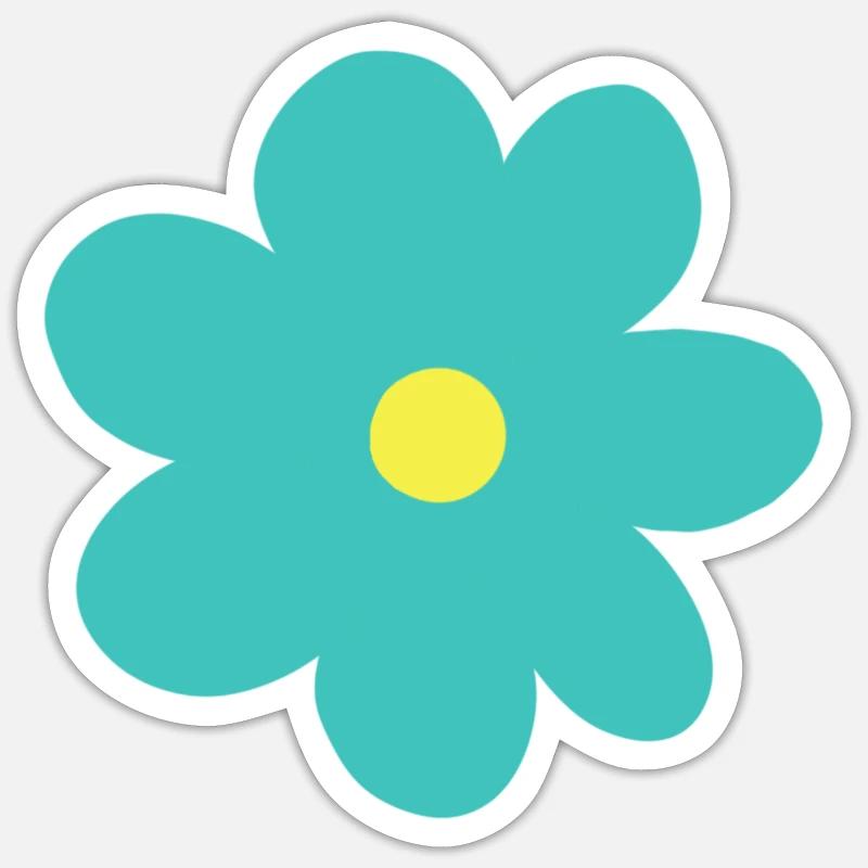 Mintfarbene Blume Sticker Größe S (10 x 10 cm)