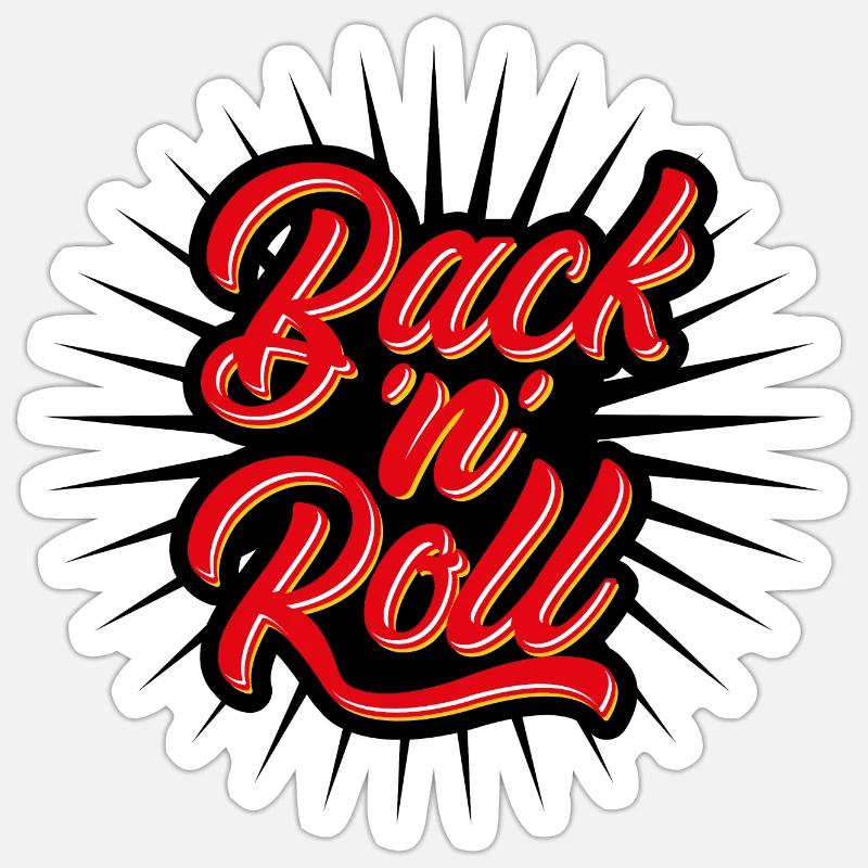 Back n Roll - Backen, Bäcker - Sticker Größe S (10 x 10 cm) - Mattweiß