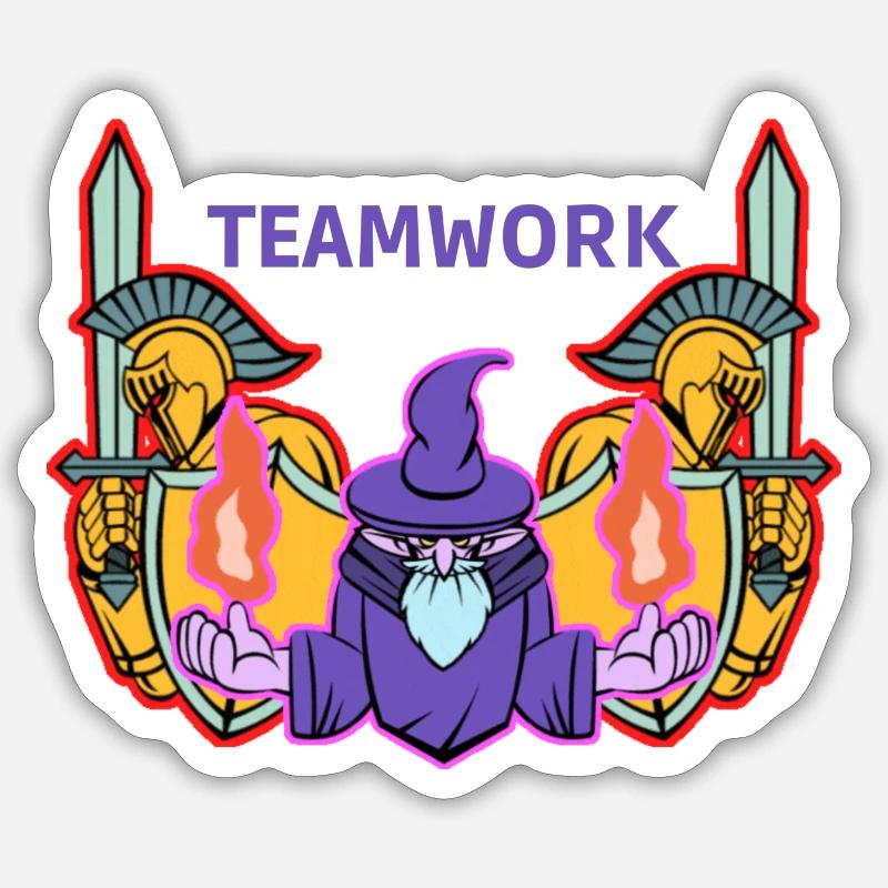 travail d’Équipe - Sticker taille S (10 x 10 cm) - blanc mat