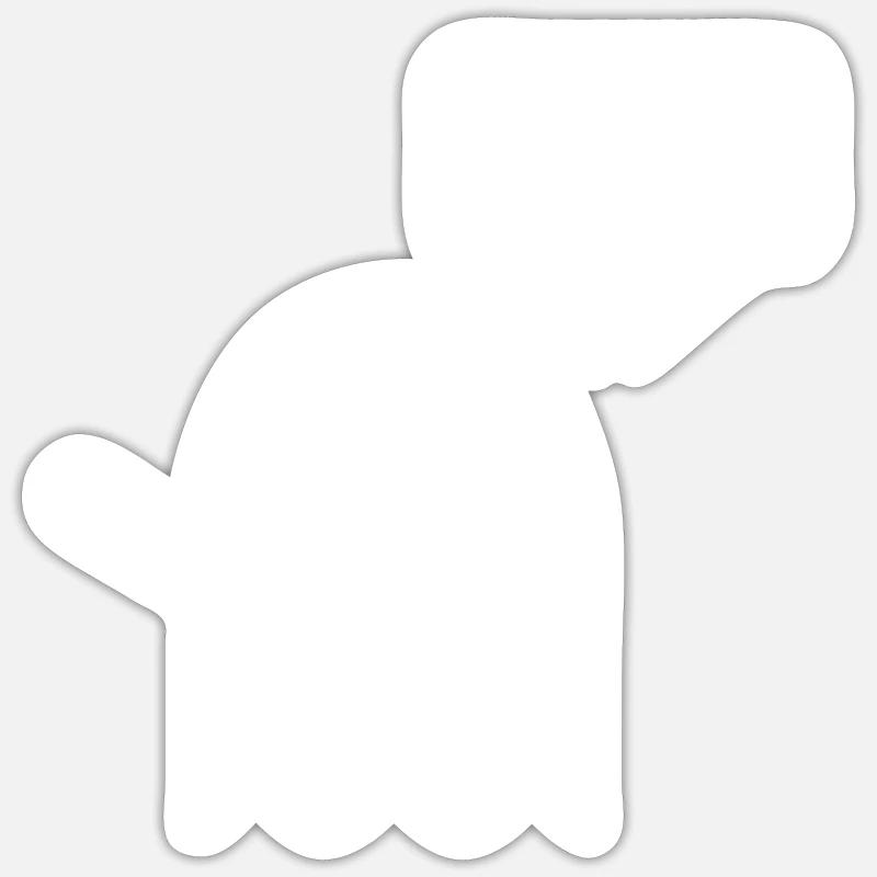 fantôme mignon - Sticker taille S (10 x 10 cm) - blanc mat