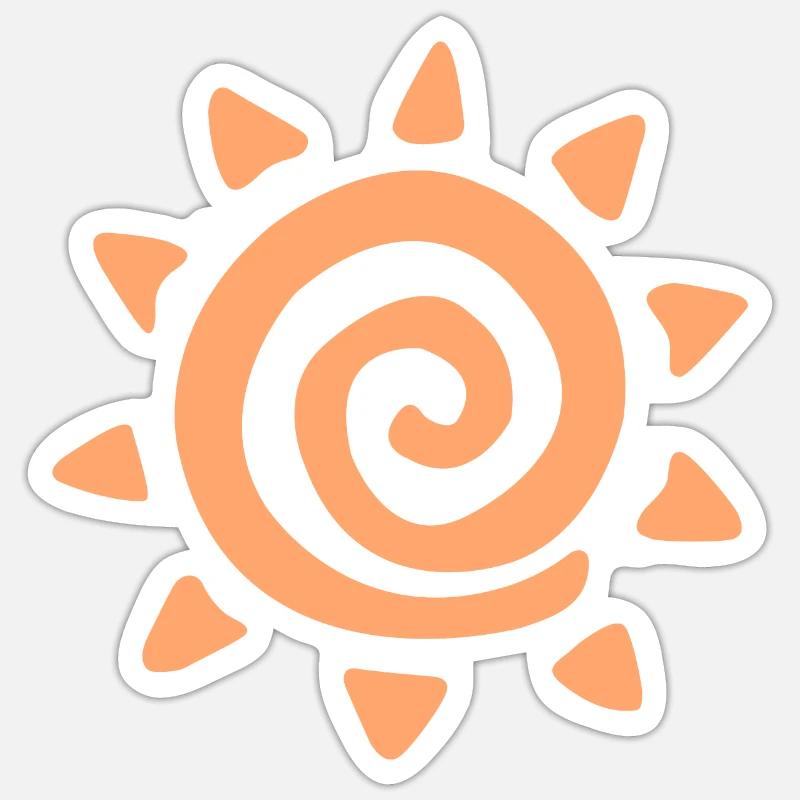 Logo soleil simple - Sticker taille S (10 x 10 cm) - blanc mat
