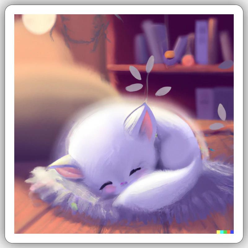 Fluffiges Tierchen - Sticker Größe S (10 x 10 cm) - Mattweiß