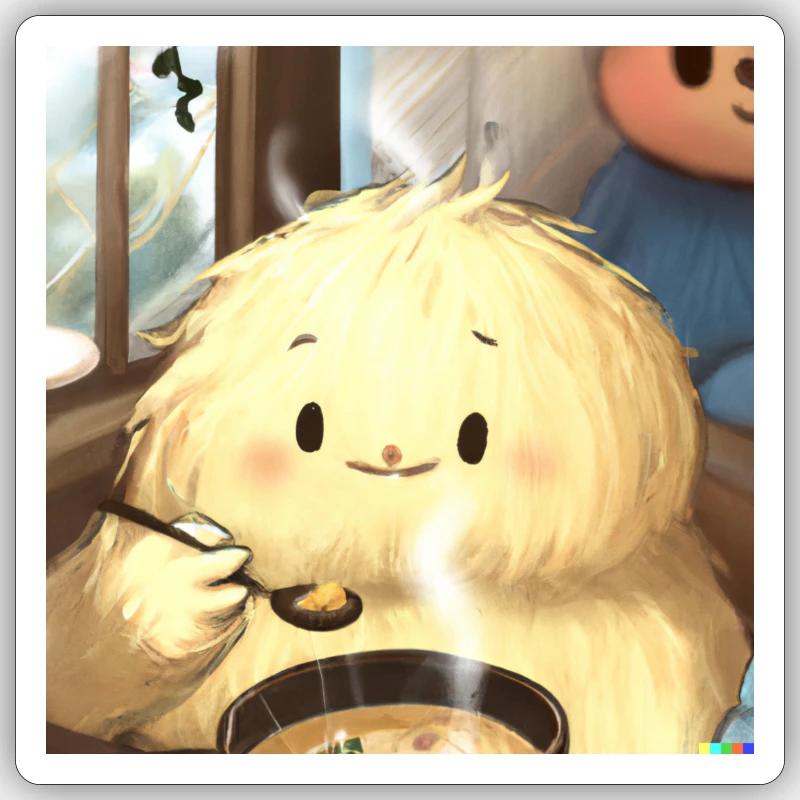 Fluffiges Tierchen - Sticker Größe S (10 x 10 cm) - Mattweiß