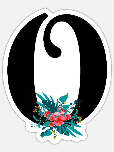 Buchstabe O Blüte - Sticker Größe S (10 x 10 cm) - Mattweiß