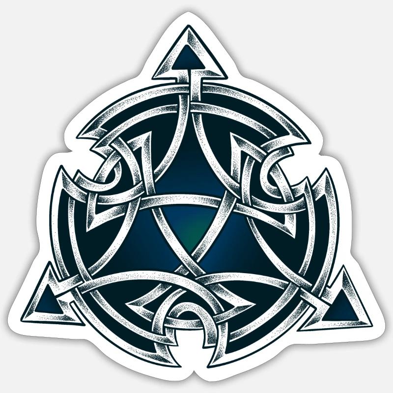 Black & green dotwork Celtic symbol - Sticker size S (10 x 10 cm) - white matte