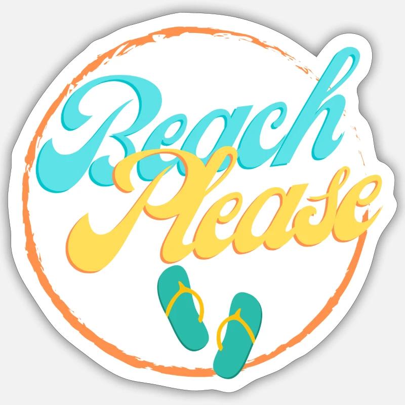 Beach Please - Sticker size S (10 x 10 cm) - white matte