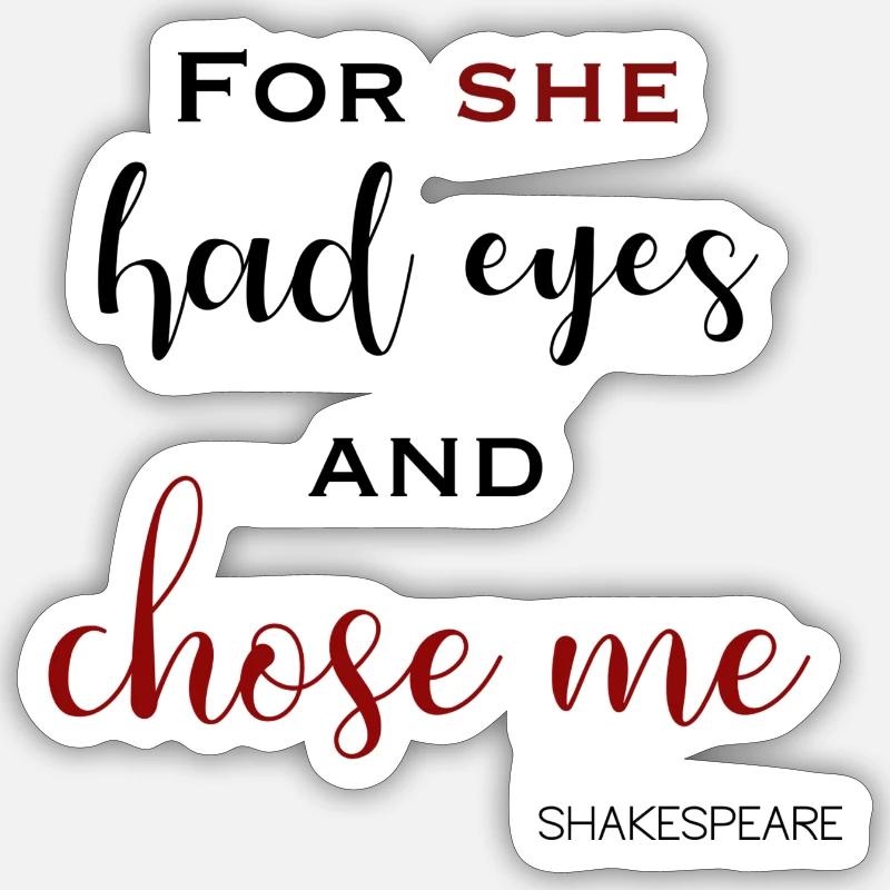 Phrase de Shakespeare - Sticker taille S (10 x 10 cm) - blanc mat