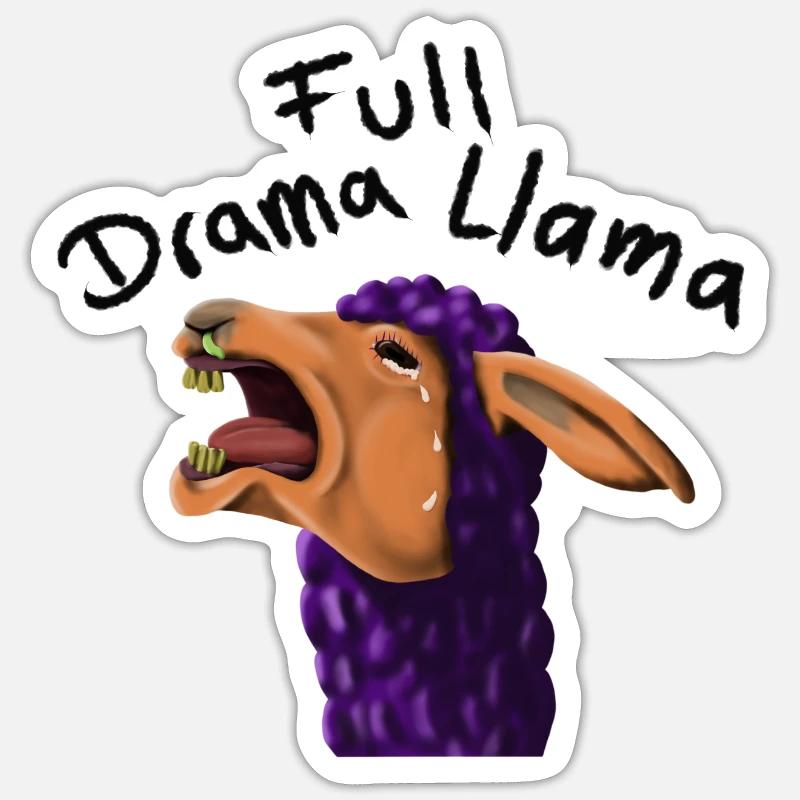 FullDramaLlama - Sticker size S (10 x 10 cm) - white matte