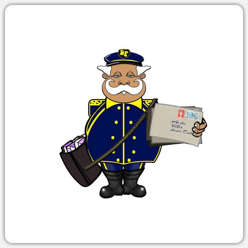Dicke Post Comic - Sticker Größe S (10 x 10 cm) - Mattweiß