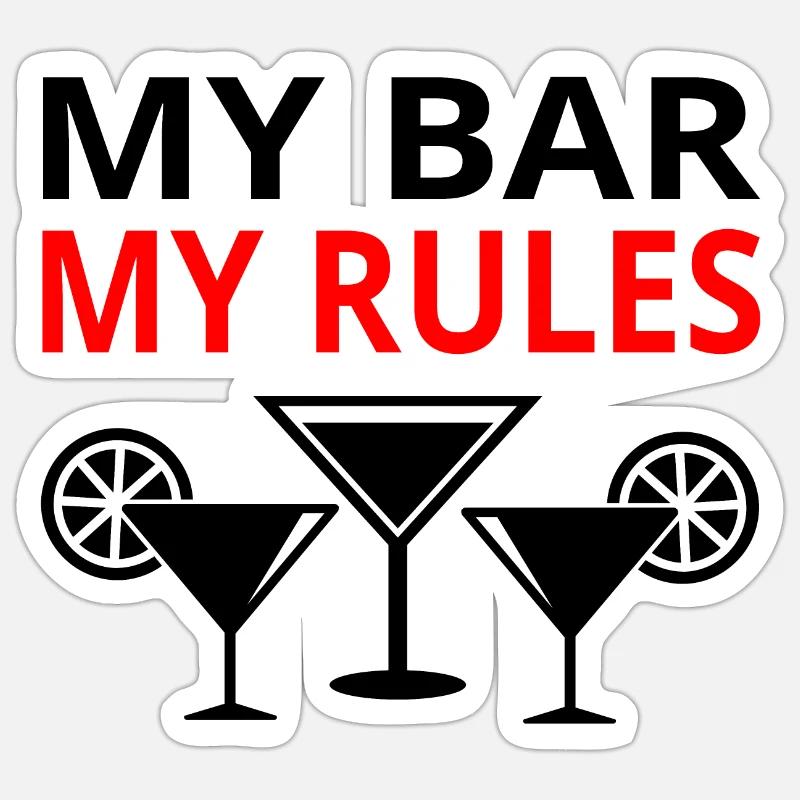 Bar - Sticker size S (10 x 10 cm) - white matte