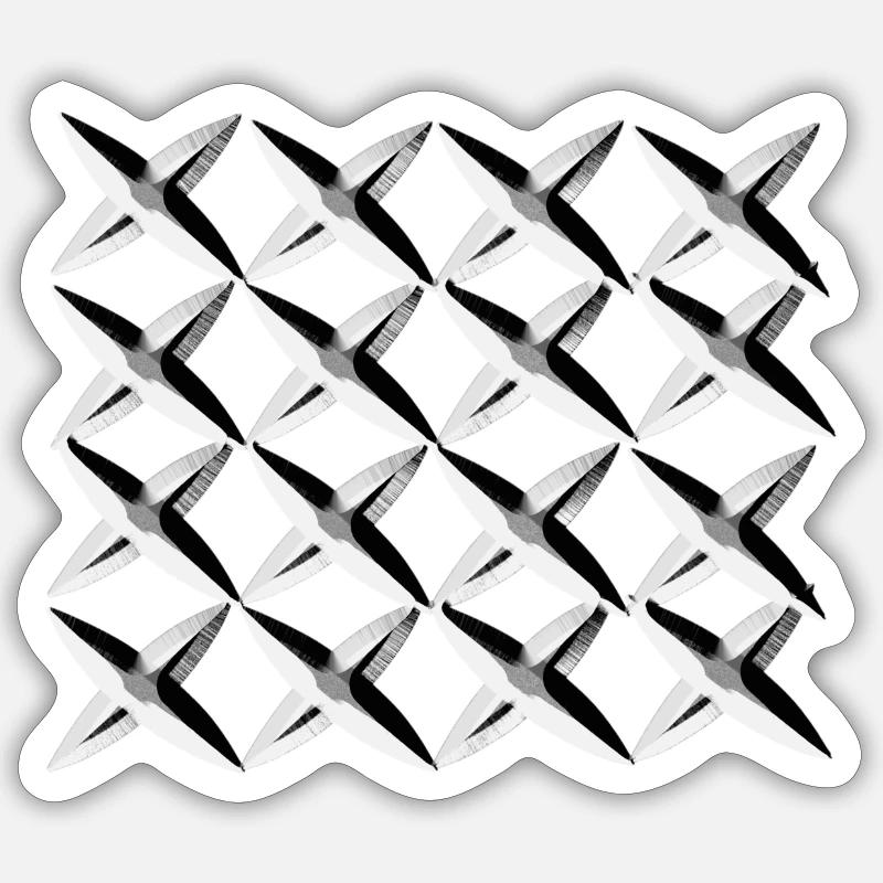 grey net cross pattern - Sticker size S (10 x 10 cm) - white matte