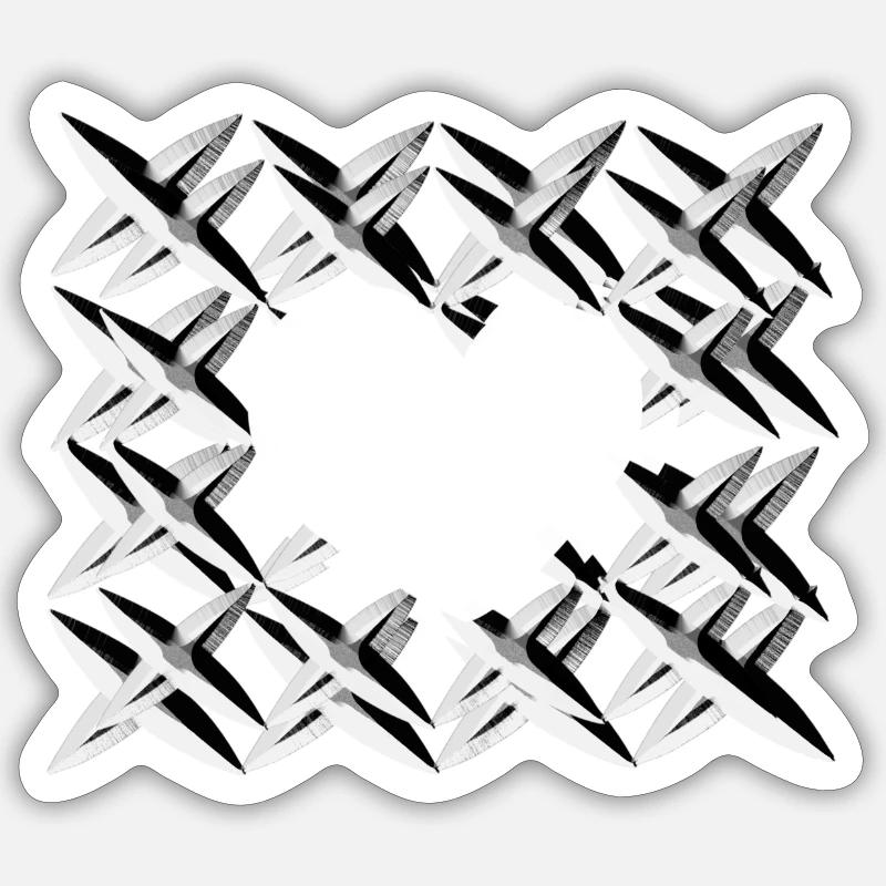 mønster kryds net grå - Sticker størrelse S (10 x 10 cm) - mat hvid