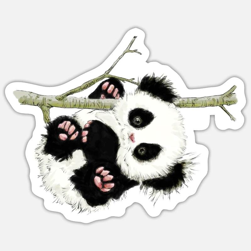 Panda - Sticker taille S (10 x 10 cm) - blanc mat