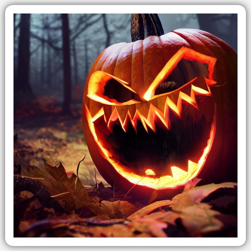 Crâne effrayant d’Halloween - Sticker taille S (10 x 10 cm) - blanc mat