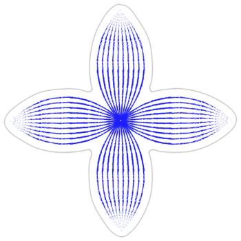 Tribal flower (blue) - Sticker size S (10 x 10 cm) - white matte - Front