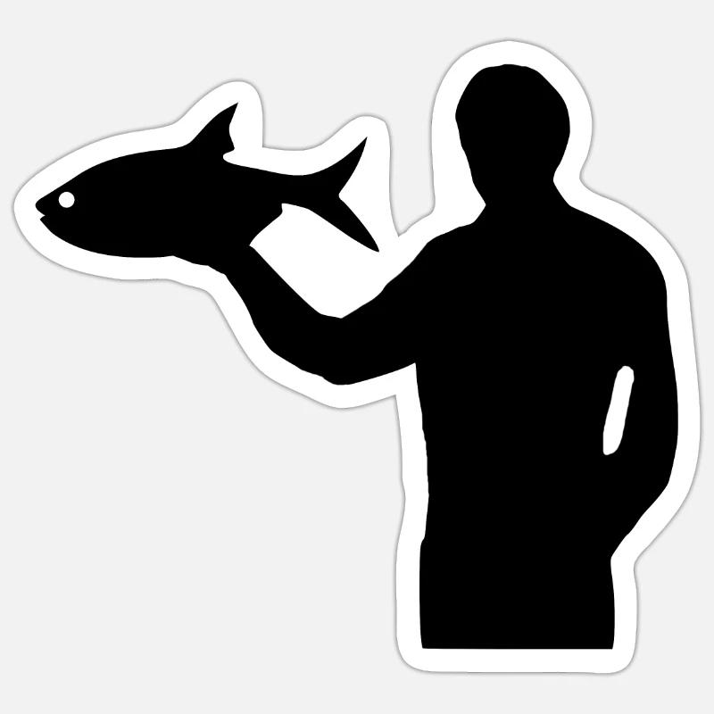 Angling - Sticker size S (10 x 10 cm) - white matte