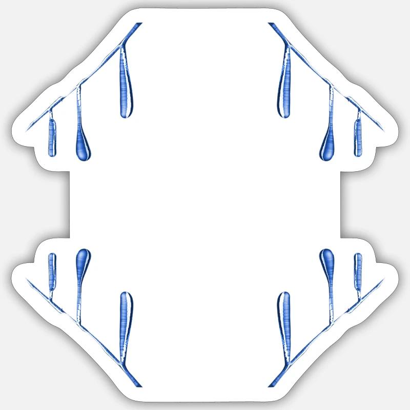 blue pattern drop - Sticker size S (10 x 10 cm) - white matte