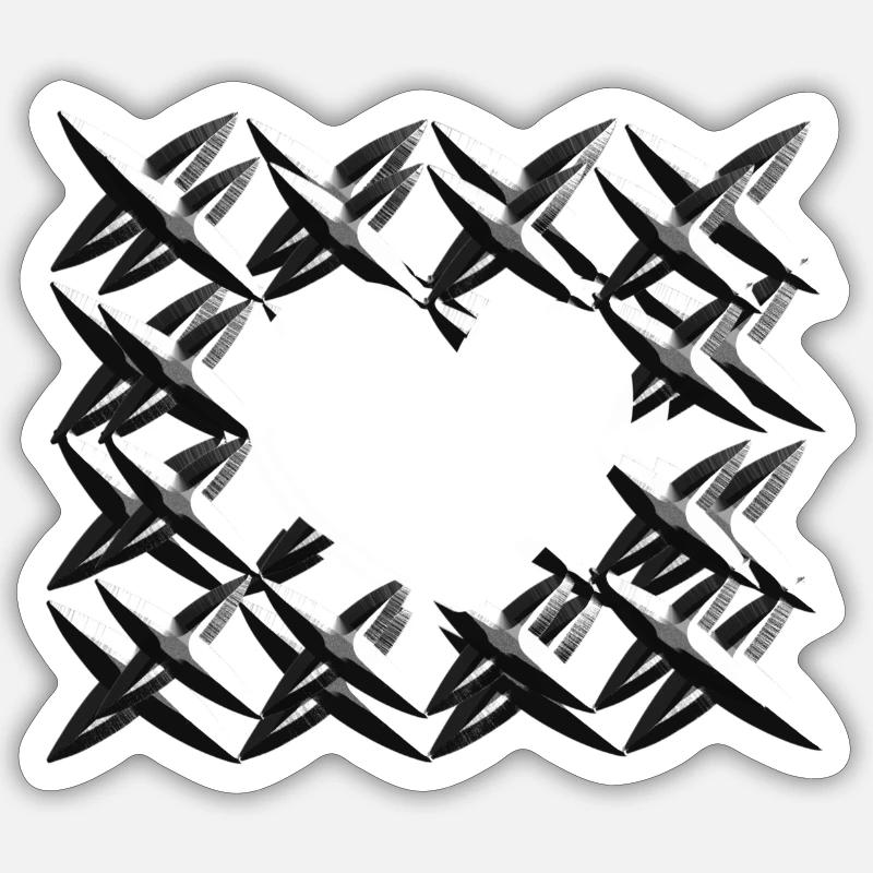 muster kreuze netz grau - Sticker Größe S (10 x 10 cm) - Mattweiß
