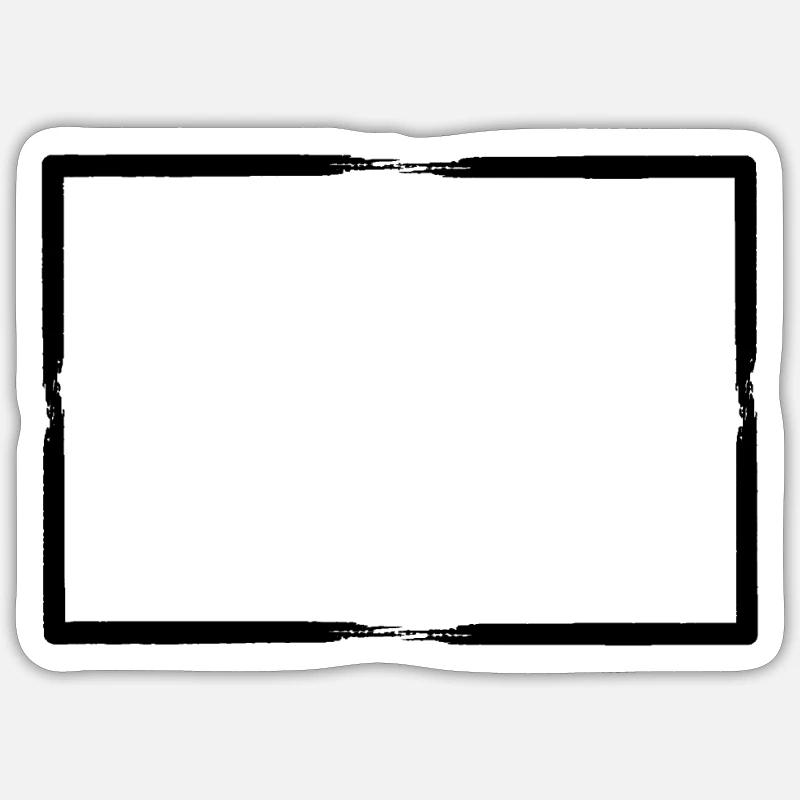 Black Brush Stroke Frame - Sticker size S (10 x 10 cm) - white matte