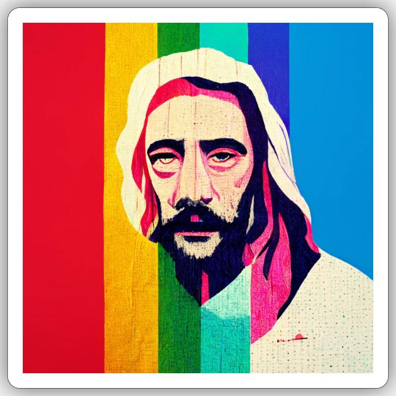 Diversité Jésus - Sticker taille S (10 x 10 cm) - blanc mat