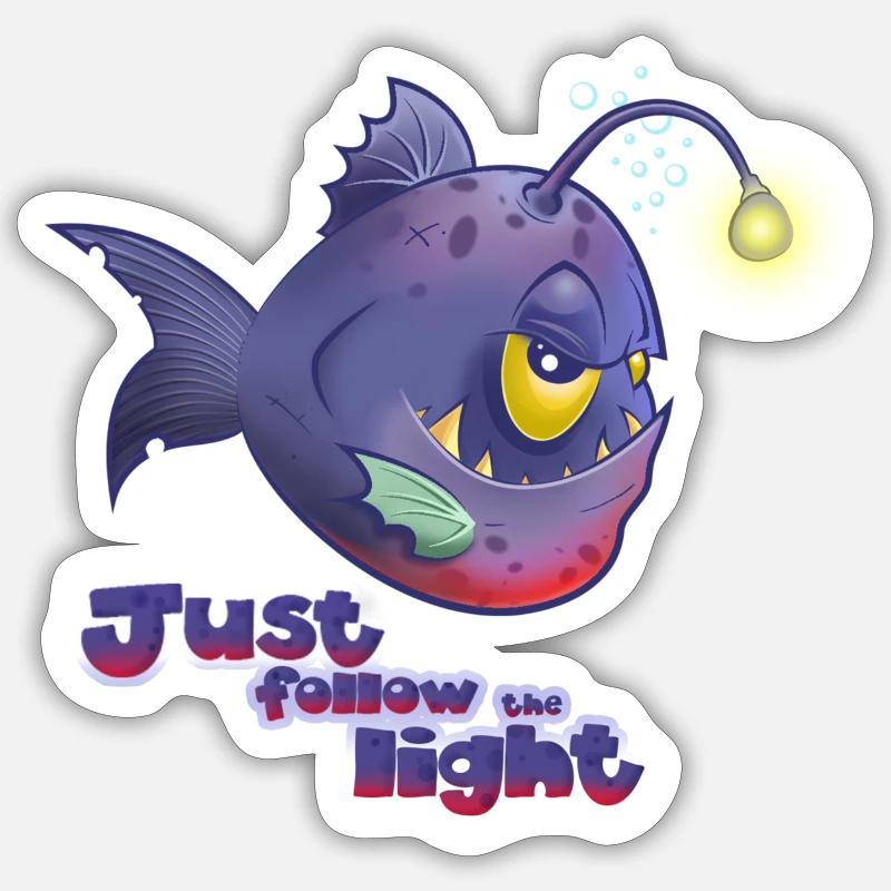 Folgen Sie einfach dem Licht - Sticker Größe S (10 x 10 cm) - Mattweiß