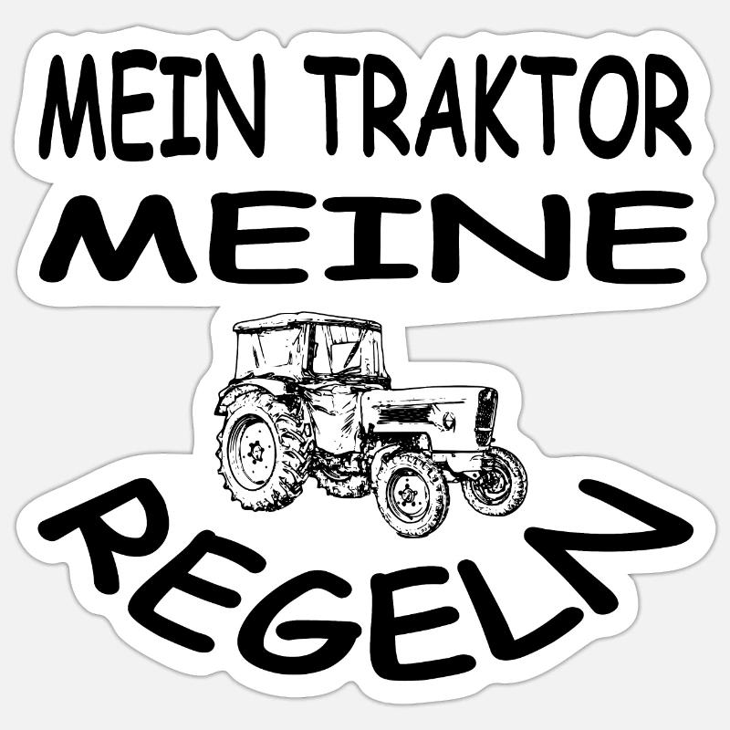 Traktor - Sticker Größe S (10 x 10 cm) - Mattweiß