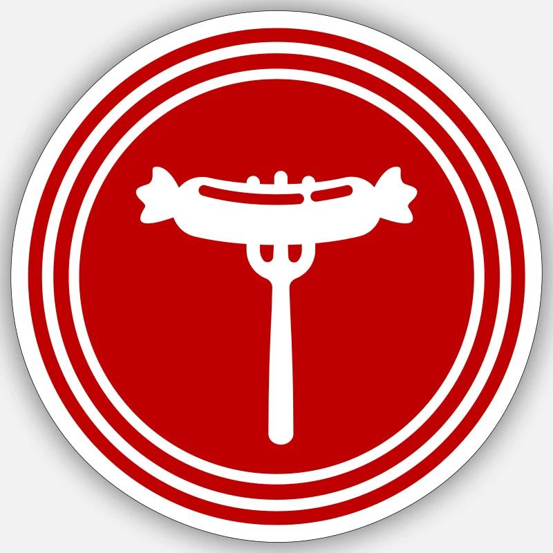 Bratwurst Fleisch icon - Sticker Größe S (10 x 10 cm) - Mattweiß