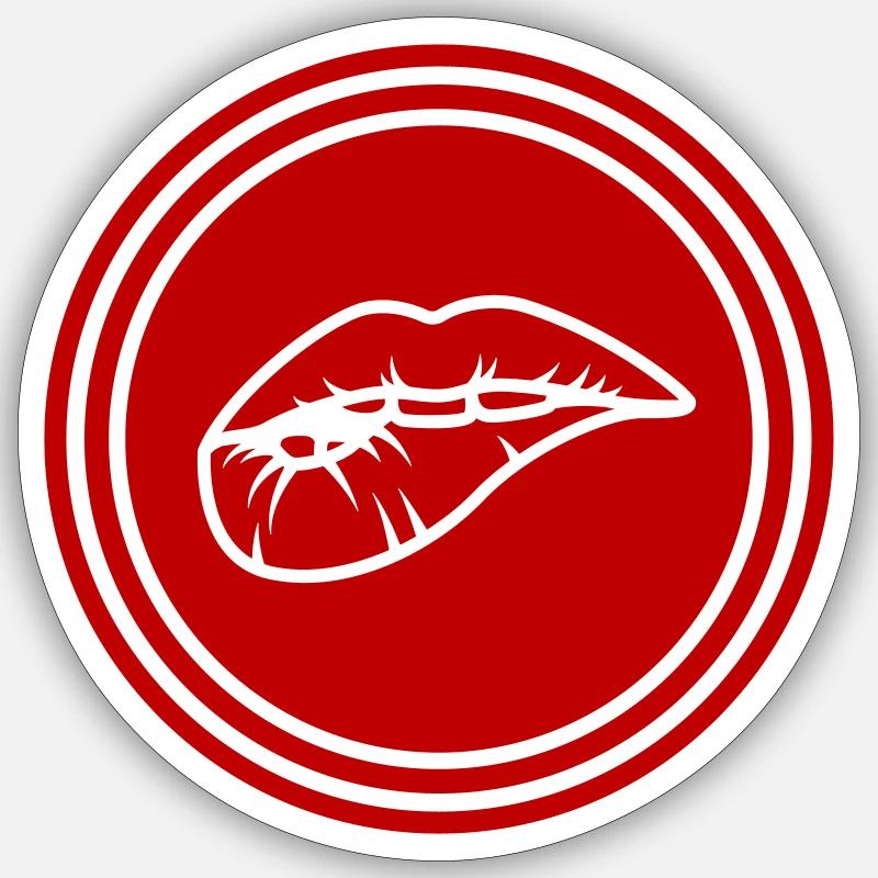 Lips - Sticker size S (10 x 10 cm) - white matte