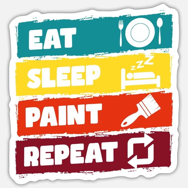 Painter Construction Site Craftsmen - Sticker size S (10 x 10 cm) - white matte