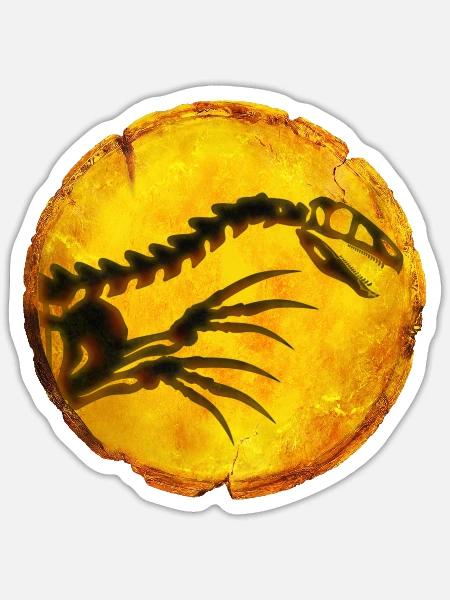 Therizinosaurus Bernstein - Sticker Größe S (10 x 10 cm) - Mattweiß