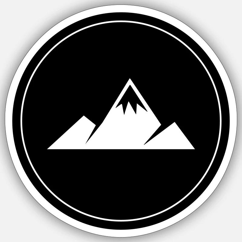 Berge Kreis - Sticker taille S (10 x 10 cm) - blanc mat