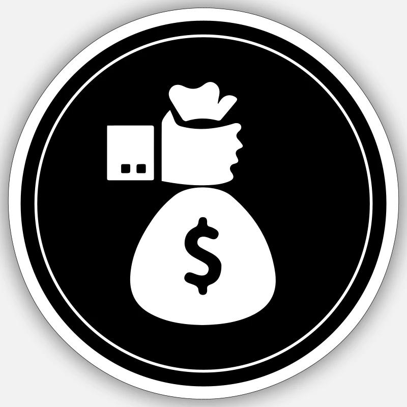 Geld Argent - Sticker taille S (10 x 10 cm) - blanc mat