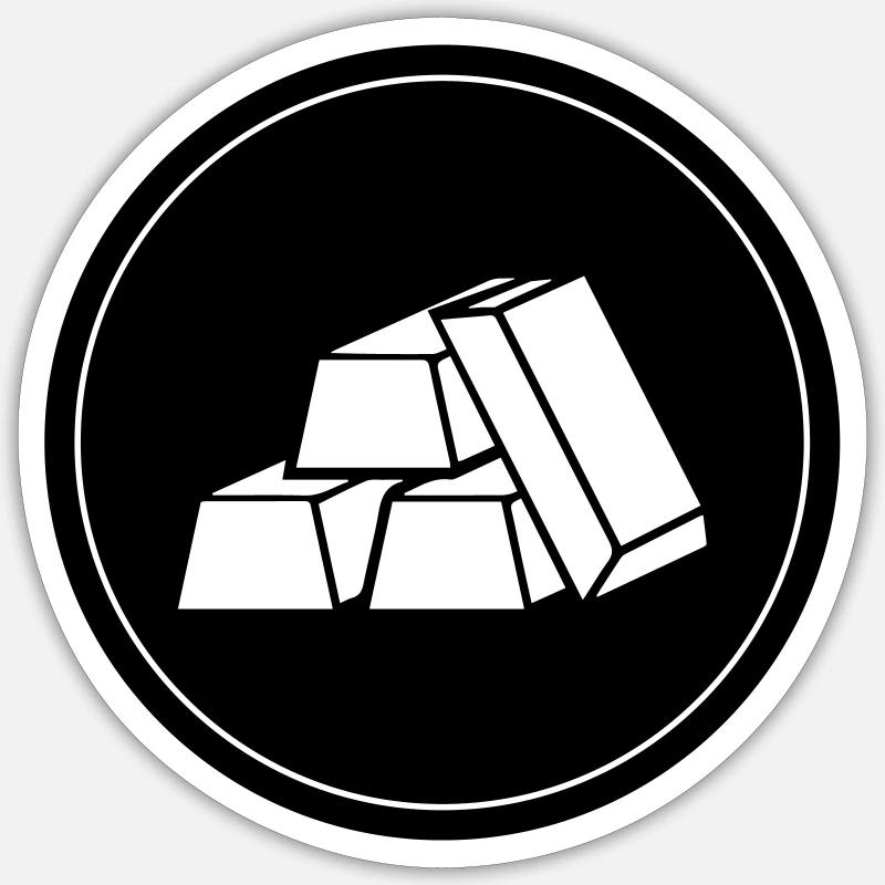Gold Circle icon - Sticker size S (10 x 10 cm) - white matte