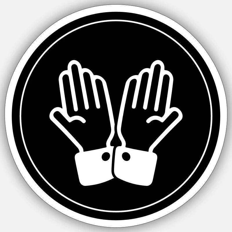 Hands Pray Circle Sticker size S (10 x 10 cm)
