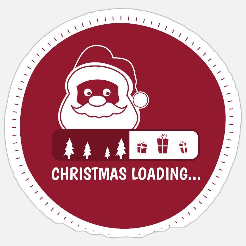 CHRISTMAS IS LOADING - Sticker Größe S (10 x 10 cm) - Mattweiß